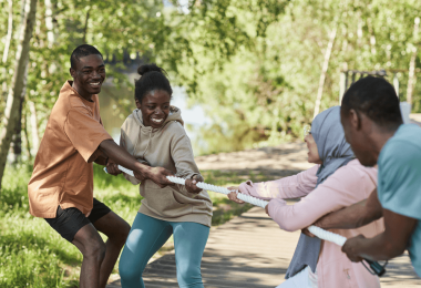 sport collectif entre amis entre collegues team building